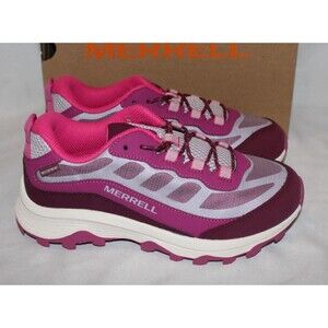Merrell Moab Girl's Low Waterproof Hiking Sneakers Size 4.5 BERRY PINK NIB